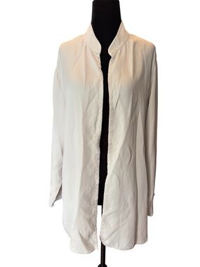 Eileen Fisher 100% silk open cardigan blouse size XL